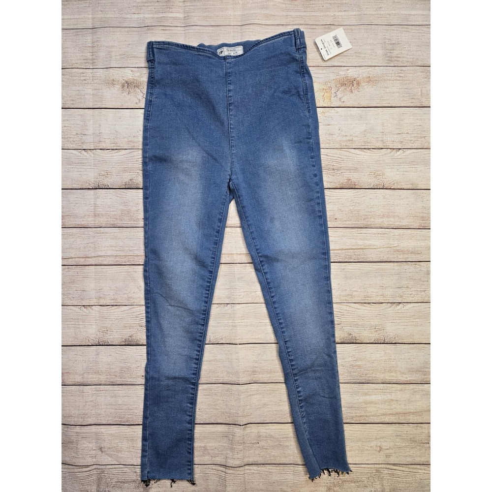 Free People Women's Blue Stretch Denim Pull On Skinny Ankle Mid-Rise Jeans 29 It